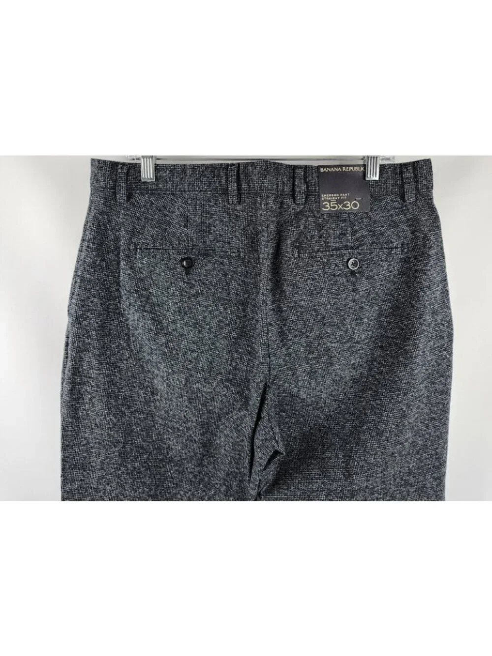 Banana Republic Jean Men 35x30 Charcoal Gray Black Emerson Pant Straight Leg NWT